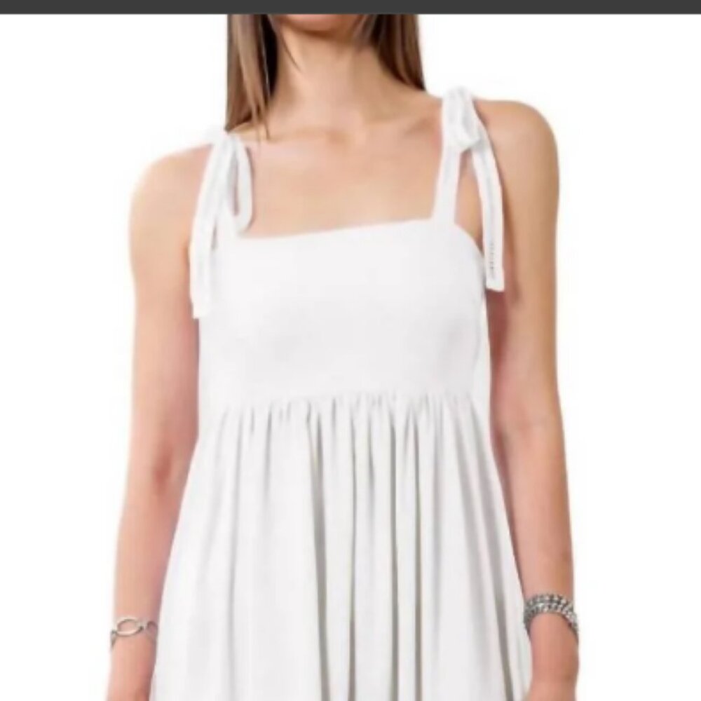 🔥 Closet Sale! Moon River White Romantic Boho Midi Dress Size L - Picture 4 of 4